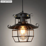 Retro Industrial Metal Cage Hanging Light - Perfect For Coffee Shops