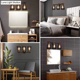 Retro Industrial Metal Cage Vanity Wall Light - 3 Fixture