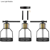 Retro Industrial Metal Cage Vanity Wall Light - 3 Fixture