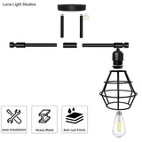 Retro Industrial Metal Cage Vanity Wall Light - 3 Fixture