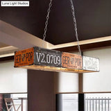 Retro Industrial Metal Pendant Light - 5 Bulbs Rectangle Shape Ideal For Dining Table