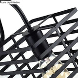 Retro Industrial Metal Wall Lamp: Frame Squared Design Black Finish 1 Bulb For Living Room Sconce