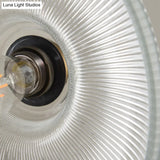 Retro Industrial Pendant Lighting - 1 Light Prismatic Glass Dome Perfect For Living Room