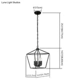 Retro Industrial Style 4-Light Geometric Multi-Pendant Metal Ceiling Lights - Ideal For Restaurants