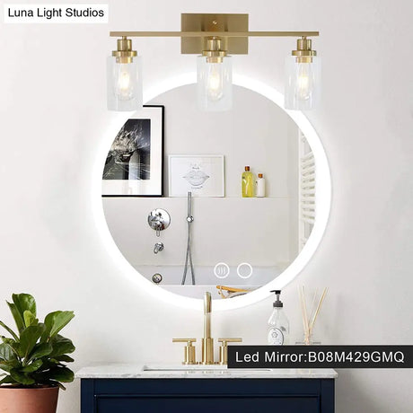 Retro Industrial Style Glass 3-Light Cylinder Vanity Wall Light Fixtures