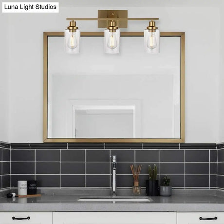 Retro Industrial Style Glass 3-Light Cylinder Vanity Wall Light Fixtures