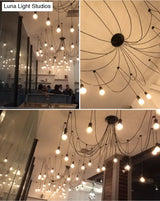 Retro Industrial Style Multi-Head Hanging Light: Spider Shaped Pendant Lamp For Bar