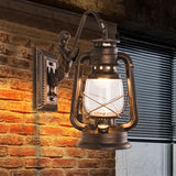 Retro Lantern Style Iron Wall Light - 1-Light Corridor Kerosene Fixture Copper / A