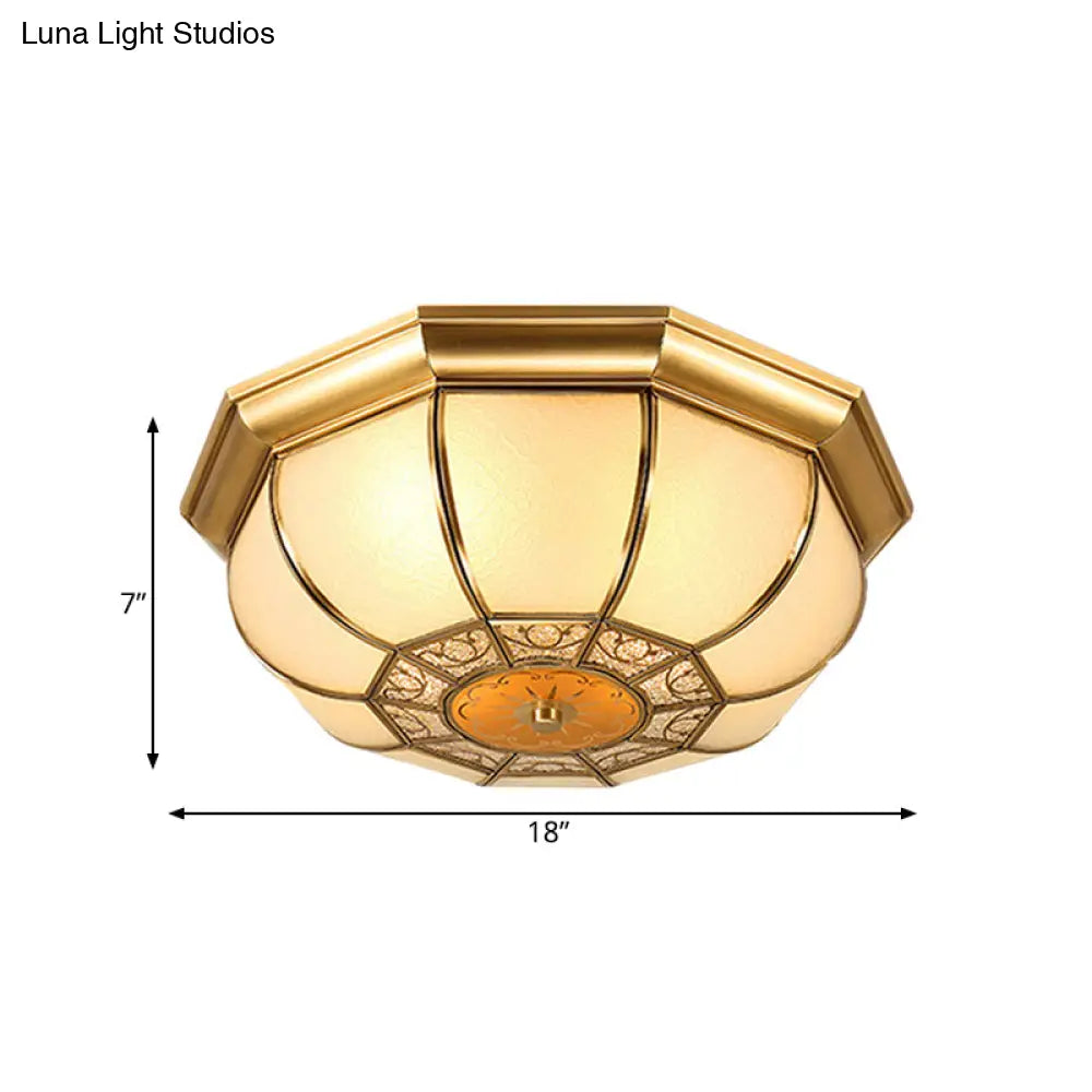 Retro Metal Brass Ceiling Mount Light Fixture - Oval Dining Room Flushmount 3/4/6 Heads