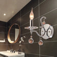 Retro Metal Candelabra Sconce With Crystal Ball And Led Wall Lighting In Chrome For Living Room 1 /