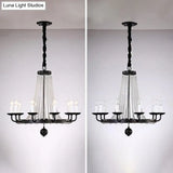 Retro Metal Chandelier Candelabra Ceiling Pendant Light With Crystal Strand - Elegant And Timeless