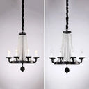 Retro Metal Chandelier Candelabra Ceiling Pendant Light With Crystal Strand - Elegant And Timeless 8