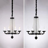Retro Metal Chandelier Candelabra Ceiling Pendant Light With Crystal Strand - Elegant And Timeless 8