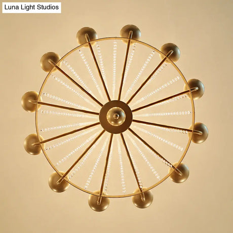 Retro Metal Chandelier Candelabra Ceiling Pendant Light With Crystal Strand - Elegant And Timeless