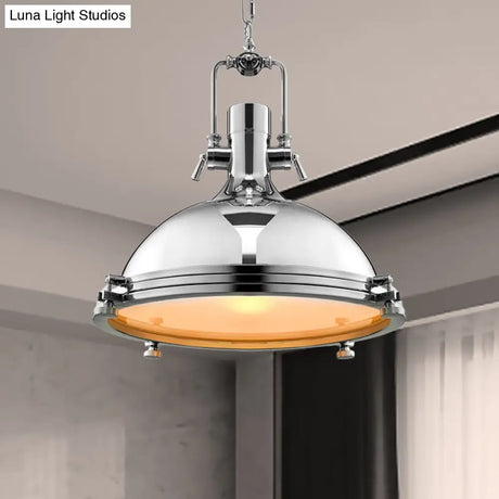 Retro Metal Head Pendant Lighting With Domed Shade - Stylish Dining Table Ceiling Light Fixture In