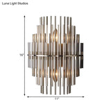 Retro Metallic Tubular Wall Mounted Lamp - Chrome/Black 1-Light Sconce Lighting