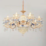 Retro Ribbed Glass Suspension Light With Crystal Draping In White - Perfect For Living Rooms 15 /