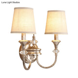 Retro Rustic Metal Wall Mount Lamp With Dual Head - Bedroom Sconce Light Fixture Bare Bulb/Tapered