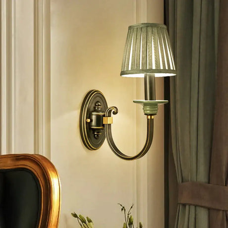 Retro Style Bedroom Bedside Lamp Full Copper Wall Lamp Copper Wall Lamps