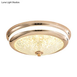 Retro Style Ceiling Lamp In Black/Gold With Lattice Glass And Led Flush Mount - 16’/19.5’ W