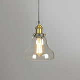 Retro Style Clear Glass Pendant Light Fixture - 1-Light Suspension With Pot Lid Design / B