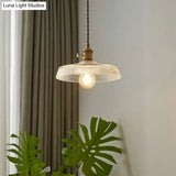 Retro Style Clear Glass Pendant Light For Restaurants With Single Head Suspension