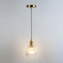 Retro Style Glass Pendant Ceiling Light - Gold Shaded Suspension Lighting For Restaurants / E