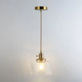 Retro Style Glass Pendant Ceiling Light - Gold Shaded Suspension Lighting For Restaurants / L