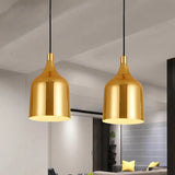 Retro Style Metal Pendant Light In Gold 6/8/10.5 Diameter For Dining Table Or Ceiling 1-Light