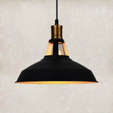 Retro Style Iron Pendant Ceiling Light - 1 Head Suspension Lighting For Bars Black Outer & White