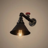 Retro-Style Iron Water Pipe Wall Light In Bronze For Restaurant Lighting / E