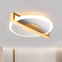 Retro Style Metal Flush Light Fixture – Small Disk Thin Design Black/White & Gold Led Close To