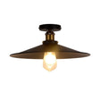 Retro Style Metallic Shaded Flush Mount Ceiling Light - Single Bulb Semi In Black / Small B