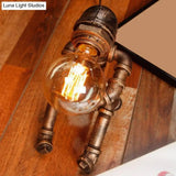 Retro Style Robot Iron Nightstand Lamp In Bronze - Single Bedroom Table Light
