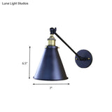 Retro Stylish Black Conical Wall Sconce Light - 2 Pack