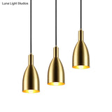 Retro Stylish Metallic Pendant Lighting - Brass Finish Bottle Design 1 Light Living Room Hanging