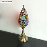 Retro Teardrop Glass Task Lamp - Small 1 Head Desk With Metal Base (Red/Green/Rose Red)