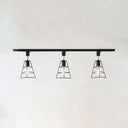 Retro Wire Cage Semi Flush Ceiling Light With Rotatable Conical Shade Black/White Metal Black