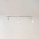 Retro Wire Cage Semi Flush Ceiling Light With Rotatable Conical Shade Black/White Metal White
