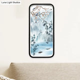 River Mountain Mural Light: Aluminum Chinese Black/Blue Led Wall Fixture