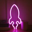 Rocket Inspired Night Stand Lamp - Led Wall Light For Childrens Bedroom Usb Powered White / Pink