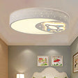 Rocket Metal Ceiling Lamp For Game Room - Stylish White Moon Flush Mount Light /