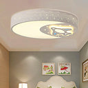 Rocket Metal Ceiling Lamp For Game Room - Stylish White Moon Flush Mount Light /