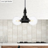 Rolande - Industrial Black Clear Glass Led Suspension Light