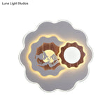 Romantic Acrylic Blossom Ceiling Mount Flush Light In White For Adult Bedroom