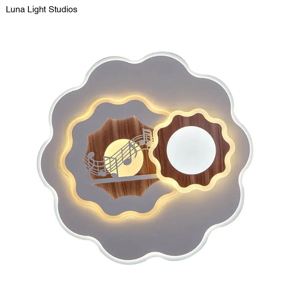 Romantic Acrylic Blossom Ceiling Mount Flush Light In White For Adult Bedroom