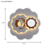Romantic Acrylic Blossom Ceiling Mount Flush Light In White For Adult Bedroom