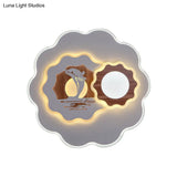 Romantic Acrylic Blossom Ceiling Mount Flush Light In White For Adult Bedroom