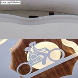 Romantic Acrylic Blossom Ceiling Mount Flush Light In White For Adult Bedroom