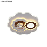 Romantic Acrylic Blossom Ceiling Mount Flush Light In White For Adult Bedroom